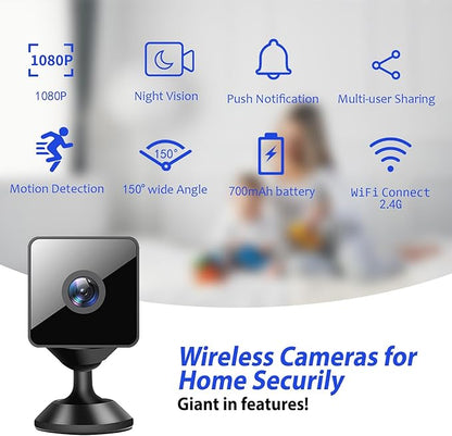 2026 Mini Wireless Security Camera 1080P HD Small Magnetic Home WiFi Micro Camera Nanny Cam with Motion Detection Cloud & SD Storage Night Vision Tiny Cameras Wide Angle for Home Baby Office Indoor