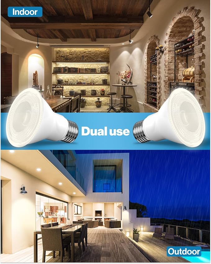Sunco 12 Pack PAR20 LED Bulbs, Flood Light Bulb Outdoor, 500 LM, 7W (50W Equivalent), 6000K Daylight Deluxe, E26 Medium Base, Dimmable, Track Lighting for Indoor/Outdoor Use, Wet Rated UL.