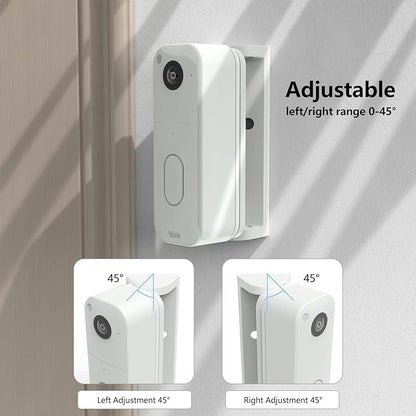 Huafly Outlet Wall Mount for Blink Video Doorbell (2nd Gen), Adjustable 0-45-Degree Blink Doorbell Camera Mount for Outdoor&Indoor (White Door Mount)