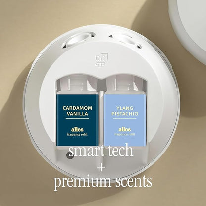 Pura Smart Home Fragrance Device Starter Set - Pura 4 - Scent Diffuser for Home - Includes Fragrance Aroma Diffuser - Square Box, Cardamon Vanilla and Ylang Pistachio Scent Refills