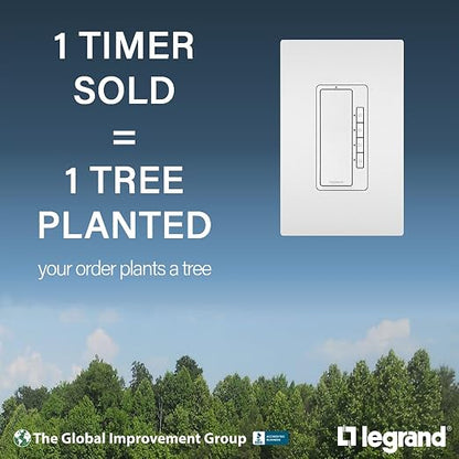 Legrand Radiant Digital Countdown Timer Rocker Light Switch, for Home Lighting Control, with Locator & Time Indicator, 60/40/20/10 Minute Settings, RT2WCCV4, White, 1 Count (Pack of 4)