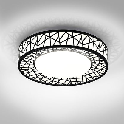 ASD 16 Inch LED Flush Mount Ceiling Light Fixture for Bedroom, 28W 1752LM 5CCT 2700K-5000K, Triac Dimmable Lights, Dining, Living Room, Kitchen Lamps, Modern Home Lighting Fixtures, Black, ETL