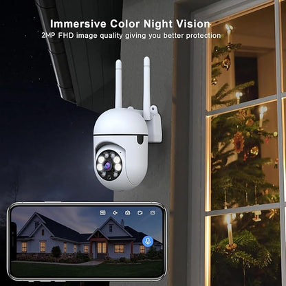 JAIOTlink 1080P Security Camera Wired, Baby Monitor with 360° Pan/Tilt, 2-Way Audio, Color Night Vision, AI Detection, SD/Cloud Storage, 2.4G/5GHz WiFi Home Surveillance Cam, Compatible with Alexa