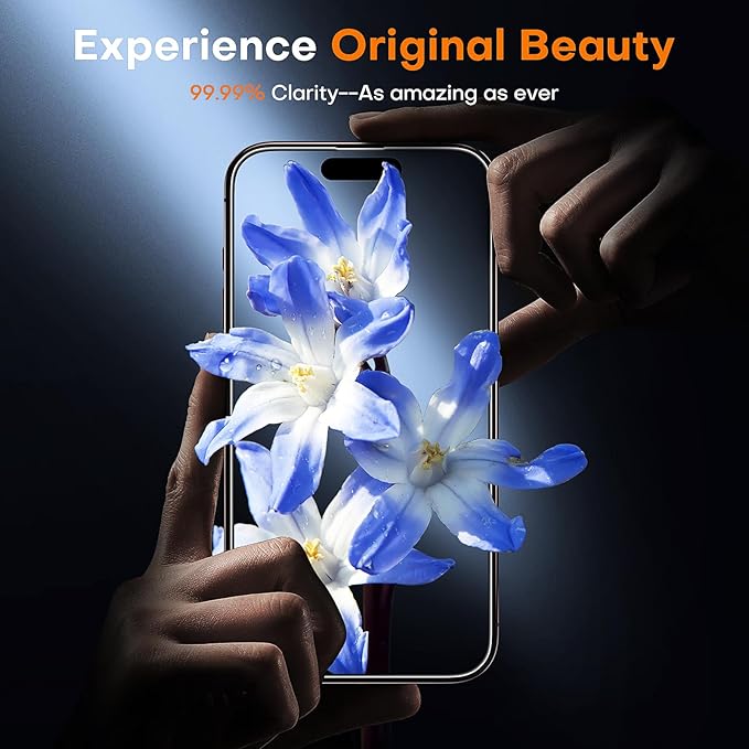 TOCOL for iPhone 16 Pro Max Screen Protector, 9H Hardness Military Grade Shatterproof HD Tempered Glass Full Coverage Easy Installation Case Friendly 2 Pack