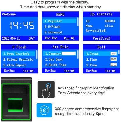 LIBO Complete RFID Access Control System Fingerprint Access Controller Keypad, DC12V / 3A Power Supply Transformer, Electronic Bolt Lock with Exit Button, 125KHz ID Keyfobs for All Type of Doors
