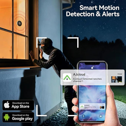 WESECUU 2K Window Camera,5G& 2.4Ghz WiFi No Drill Window Cameras for Home Security for Indoor & Outdoor Monitoring, Color Night Vision, Human Detection, Easy & Quick Install（1-Pack）