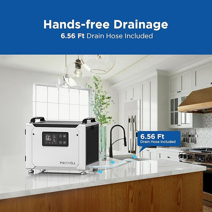 70 Pints Commercial Dehumidifier with Drain Hose, Compact Crawl Space Dehumidifiers for Basement and Home, Energy Star Certified, Automatic Defrost | MOISWELL Defender ME-7