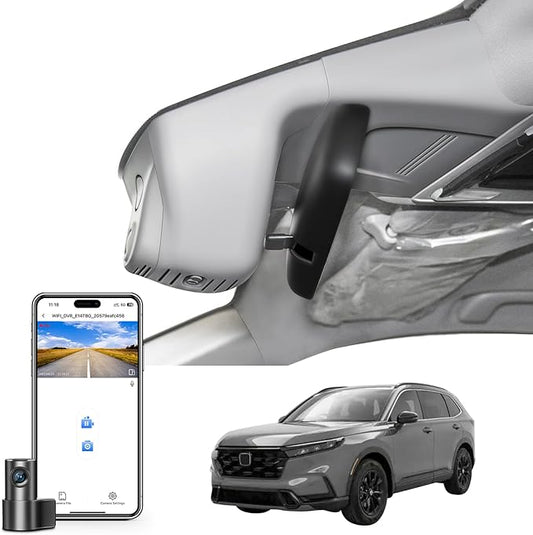 Mangoal Honda CRV Dash Cam Front 4K & Rear 1080p Custom fit for Gen6 CR-V & CR-V Hybrid 2023-2026(Gray)(Model B), Integrated OEM Look, UHD 2160P Video, WiFi & App, GPS, 128GB Card