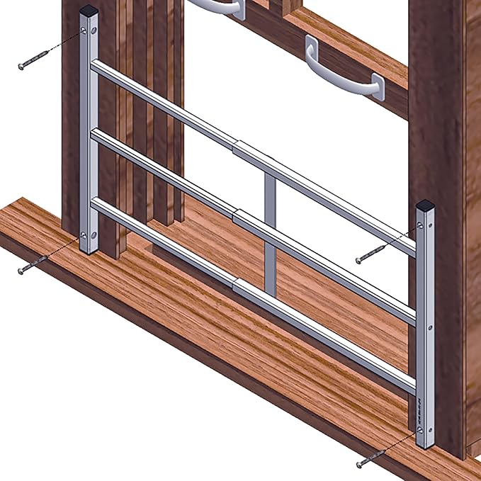 Segal S 4764 Fixed Window Guard – Adjustable Child Safety Window Guard Prevents Accidental Falls, Tamper Resistant Screws Included, Non-Egress, White, 23-1/2 to 38 In. W x 21-1/4 In. H (Single Pack)