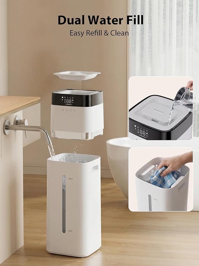 Uthfy 16L/4.2Gal Humidifiers Large Room 1500ft², 100H Runtime Air Humidifiers for Bedroom with 4 Modes, Humidity Setting, Child Lock, 12H Timer, Remote, Top Fill Design