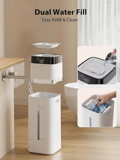 Uthfy 16L/4.2Gal Humidifiers Large Room 1500ft², 100H Runtime Air Humidifiers for Bedroom with 4 Modes, Humidity Setting, Child Lock, 12H Timer, Remote, Top Fill Design