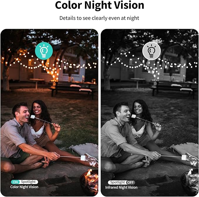 2K FHD Smart Wireless Security Camera Indoor/Outdoor,Solar Powered WiFi Camera with Color Night Vision, Motion Detection, 2-Way Audio, Weatherproof, Cloud/SD Storage for Home Security (2.4GHz Only)