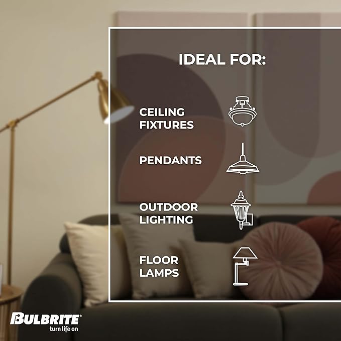 Bulbrite 776671 4.5W LED A19 Filament Bulb, E26 Base, Dimmable 2700K, Wet Rated, Half Chrome