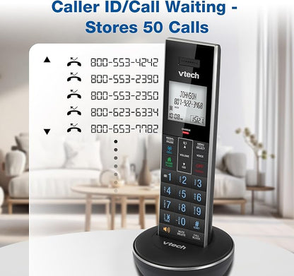 VTech LS6331 Expandable Cordless Phone with DECT 6.0 Desk/Wall Mountable Transmitter, Bluetooth Connect-to-Cell, Full Duplex Handset Speakerphone, Landline Phone with Smart Call Blocker