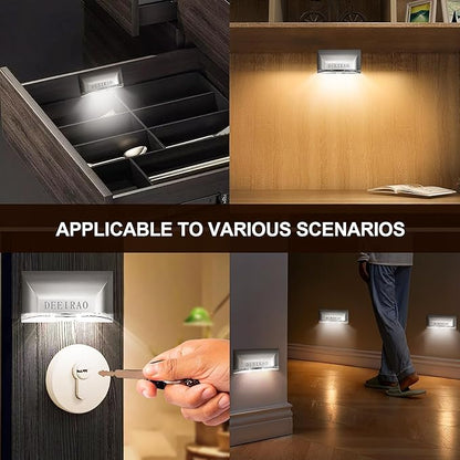 Home Keyhole Infrared PIR Wireless Auto Sensor Motion Detector LED Light lamp for Kitchen Hallway Stairway Silver