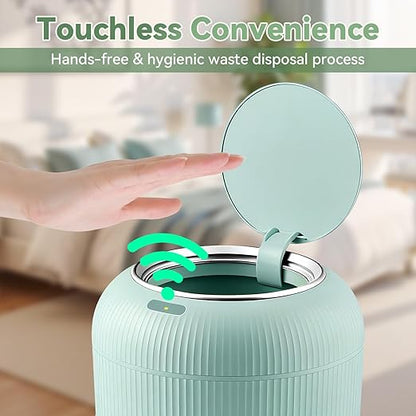Procade Motion Sensor Trash Can with Lid,3 Gallon/11L Small Bathroom Garbage can,Blue Wastebasket Touchless Trashcan with Removable Leg,Automatic Trash Bin for Bedroom,Toilet, Office, rv, Living Room