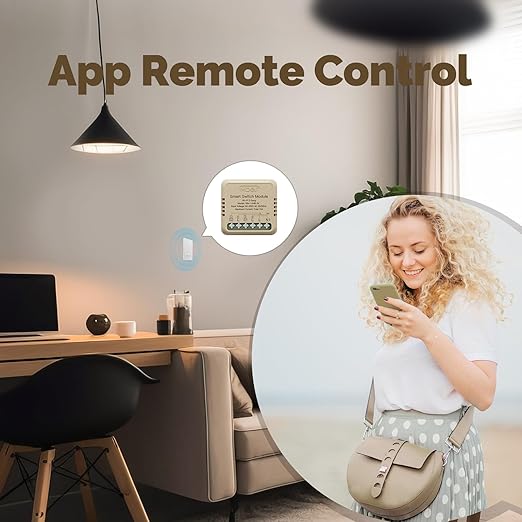 MOES WiFi Smart Relay, Work with Google Assistant & Alexa, Mini Smart Light Switch Module as Home Assistant, No Hub Required, Timer Relay 2 Gang 10A 1PC, Smart Life/Tuya