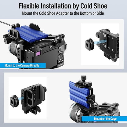 Sirui SSD Mount Bracket, SSD Holder with Cold Shoe and USB-C Cable Clamp for Samsung T7 T5, for SanDisk, Compatible with Camera Cage for BMPCC 4K 6K, for Z Cam E2, for Sigma fp, AM-ST9