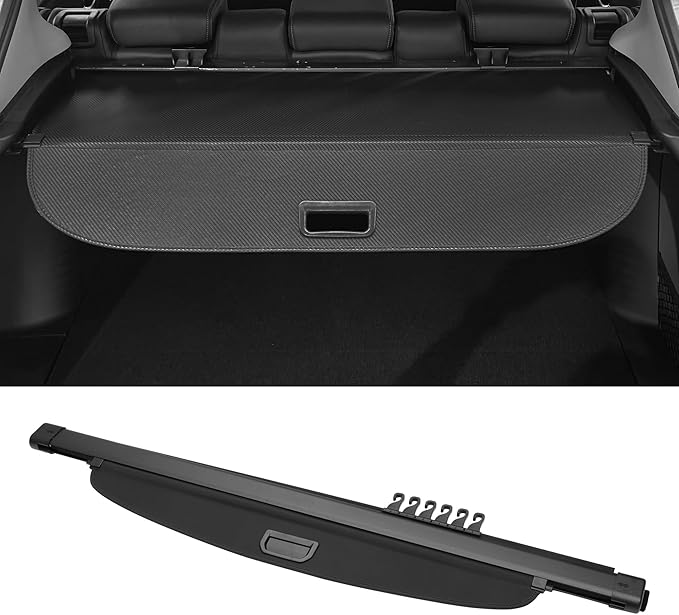 Motoforti Car Retractable Cargo Cover for Honda CRV 2007-2011 Rear Trunk Parcel Shelf Luggage Security Shield Shade, Canvas, Gloss Black