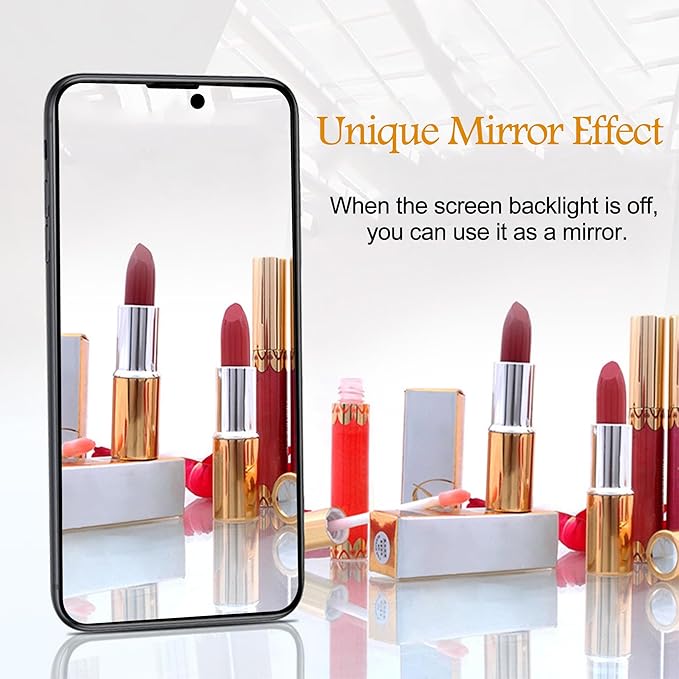 Compatible with iPhone 15 Pro Max Privacy Screen Protector Mirror Tempered Glass Mirrored Effect Anti-Spy Private Easy Installation Frame Full Coverage Bubble Free 2 Pack (6.7 inch Silver)