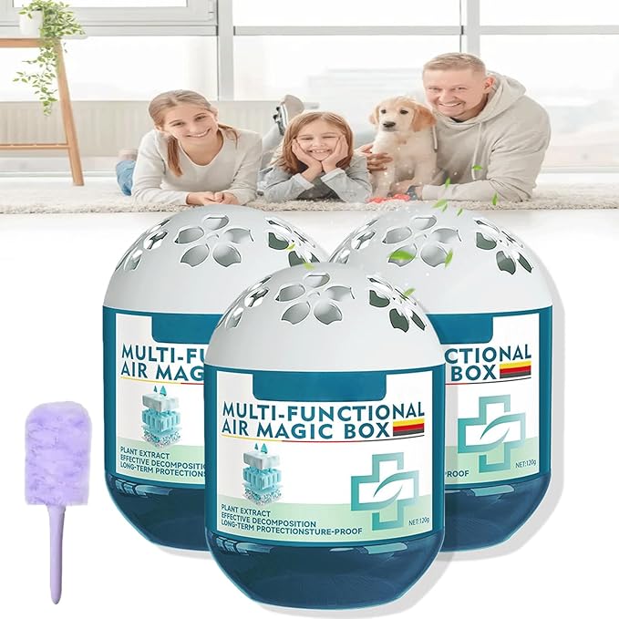 2026 New Indoor Air Purification Dust Removal Magic Box,120g Plant-Based Air Purifier Magic Box,Multi-functional Air Magic Boxs for Continuous Home Air Purification (3pcs)