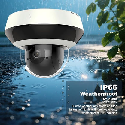 DS-2DE2A404IW-DE3 4MP Mini PTZ Outdoor POE Camera, DarkFighter (2.8-12MM) Vari-Focal Lens, 4x Optical Zoom, 120 dB True WDR, H.265+, IP66 IK10, International Version Fully Upgrade-able Firmware