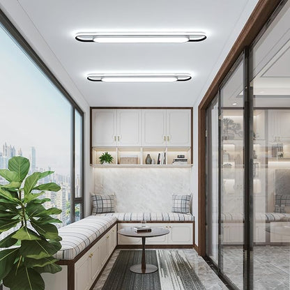 4Ft Cool White Modern LED Ceiling Lighting,65W Metal Linear Ceiling Lamp,6500K High Brightness Simple Long Light for Kitchen Dining Living Room Laundry, Garage Cloakroom Lighting (48Inch)