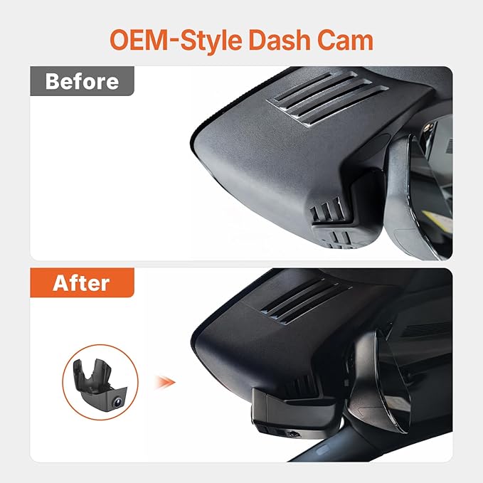 Volvo Dash Cam for XC90 2016-2022 T5/6/8, 4K Dash Camera with OEM-Style, No Visible Wires, Breeze Installation, Night Vision, WiFi & App, Parking Mode, Plug and Play, Loop Recording, 64GB Card