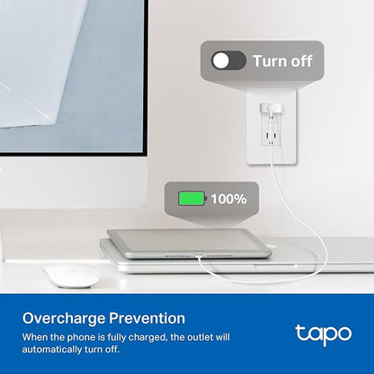 TP-Link Tapo Smart Plug Mini, Matter Compatible, Compatible with Alexa, Google Home & Samsung SmartThings, Energy Monitoring, 15A, UL Certified, 2.4G Wi-Fi Only, Tapo P110M(2-Pack)
