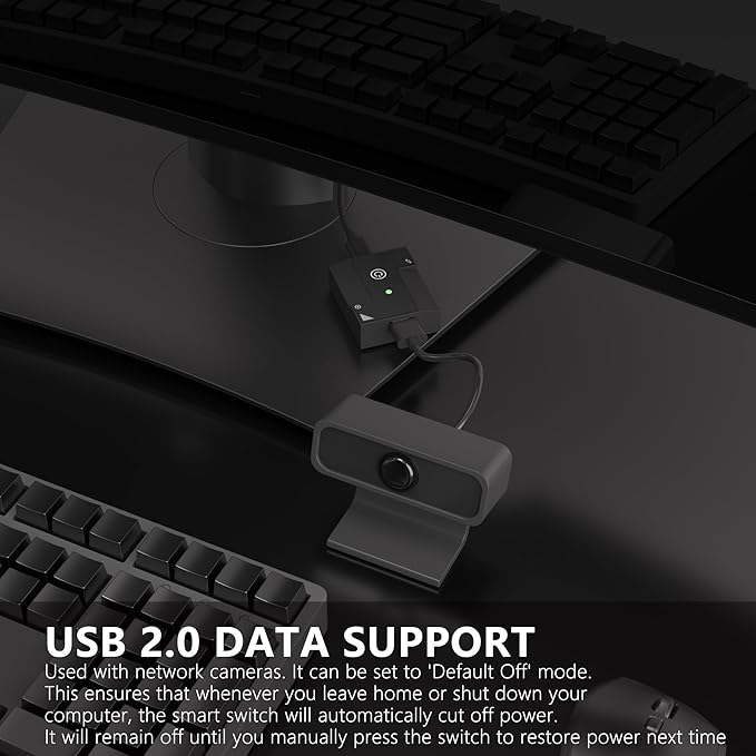 Auto USB Power Switch with Extension Cable, Supports Data Transfer, Automatically On/Off Power Switch Cable for USB A C Devices, 5v/2A