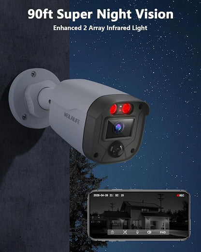 【90ft Super Night Vision】 3K Outdoor Wired Security Camera System, Home Video Surveillance Systems, CCTV Surveillance DVR Kits