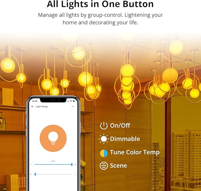 SONOFF B05-BL-A19 Wi-Fi Smart RGB Bulb 9W Variable Color, 2700K - 6500K Brightness Adjustable Color Temperature, APP Remote Control, Can Work with Alexa and Google Assistant (1 Pack)