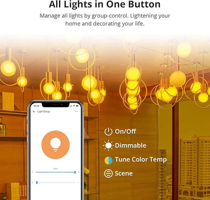 SONOFF B05-BL-A19 Wi-Fi Smart RGB Bulb 9W Variable Color, 2700K - 6500K Brightness Adjustable Color Temperature, APP Remote Control, Can Work with Alexa and Google Assistant (1 Pack)