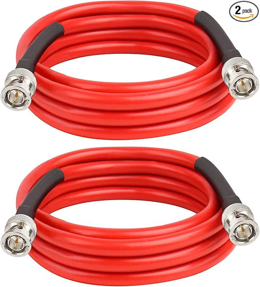 XRDS -RF 12G SDI Cable 6FT 2PCS, SDI Video Cable 3G/6G/12G 75ohm RG6 BNC Cable Supports HD-SDI/3G/6G-SDI/4K for Video Security Camera SDI Converter