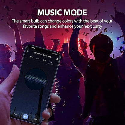 Smart Light Bulbs,WiFi & Bluetooth LED Light Bulb that Compatible with Alexa & Google Home, Color Changing Light Bulb, 9W A19 E26 2.4Ghz WiFi Light Bulbs 60 watt Equivalent,