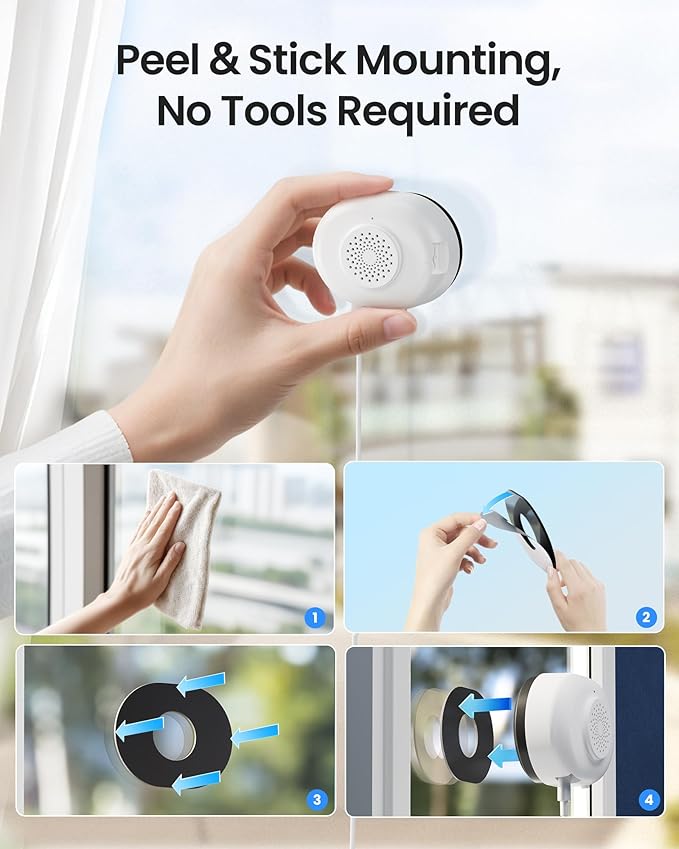 ZOSI 4 x C680 2K Window Security Camera with Full Color Night Vision, 3MP Indoor Plug-in WiFi Camera for Home Security, Human Vehicle Detection, 2.4/5GHz WiFi, 24/7 Recording, Easy & Quick Install