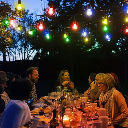 S14 Colored LED String Light Bulbs Replacement 16 Pack, 1W Multi-Color Edison Bulb E26 Medium Base Plastic Shatterproof for Home Outdoor Decor