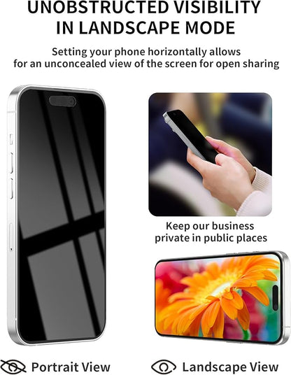 3 Pack Privacy Screen Protector for iPhone 17 Pro Tempered Glass 6.3inch Private Saver Anti-Spy Eye Protection Anti-Scratch Full Coverage