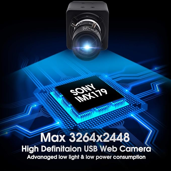 SVPRO USB Camera with Zoom,2.8-12mm Varifocal Lens 8MP Manual Focus Webcam,High Definition USB with Camera for Computer with Sony IMX179 Sensor