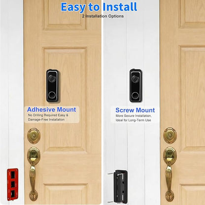 Doorbell Mount for Wyze Battery Video Doorbell and Video Doorbell v2,Wired, 35-145° Adjustable Angle No-Drilling Horizontal Wedge Wall Mounting Bracket, Left/Right Adjustable,for Apartment/House