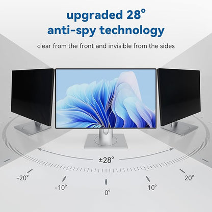[2-Pack] Magnetic 23.8 Inch Computer Privacy Screen Protector for 16:9 Monitor, Removable 23.8in Private Filter for Anti Glare Block Blue Light, Screen Cover Shield Office Shade for Desktop TV Monitor