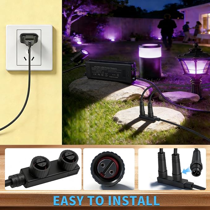 24V 100W Power Adapter for Philips Hue Bridge Outdoor Lighting | IP67 Waterproof Double Connector Power Supply Compatible with Philips Hue Lily Spot, Lily XL, Calla Pathway, Impress Lights