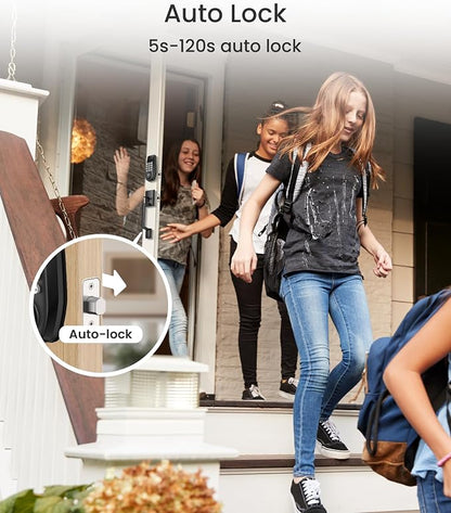 DESLOC C100 Plus Smart Lock with keypad, Built-in WiFi, Visual Display | Keyless Entry Deadbolt with App Control, 100 PIN Codes, IP54 Waterproof, For home & Rental Use, BHMA Grade 3, Black