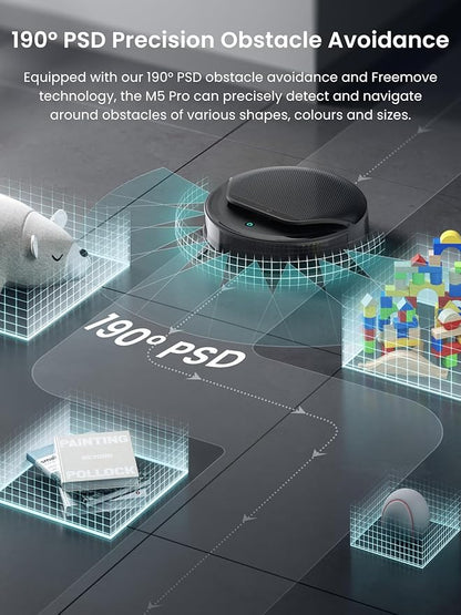 Lefant LiDAR Robot Vacuum and Mop, 18000Pa Suction, PSD 2.0 Obstacle Avoidance, All-in-One Robot Vacuum 120 Day Self-Emptying, Self Cleaning Roller Mop, Auto Drying, Supports 2.4G/5G WiFi, M5 Pro