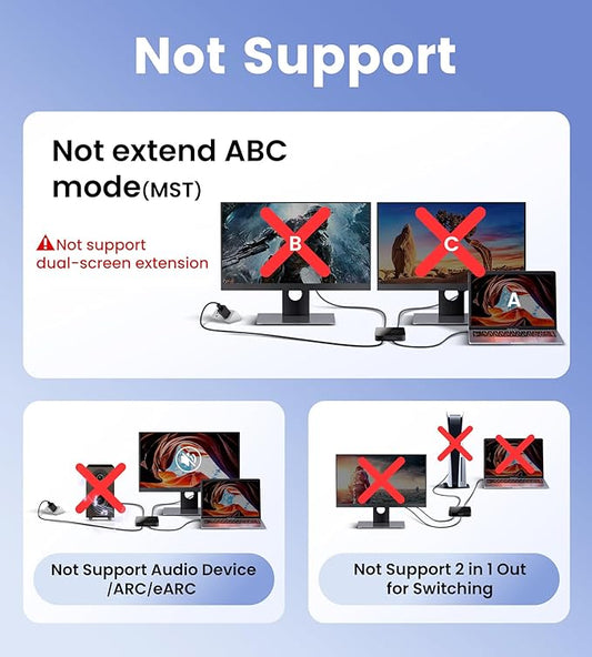 avedio links HDMI Splitter 1 in 2 Out [w/ 4 Ft Hdmi Cable]Not for Extended Display-Mirror Same Screen Only, 4K 1x2 HDMI Splitter 1 to 2 for 3D 1080P@60Hz, Copy 1 Source to 2 Displays at The Same Time