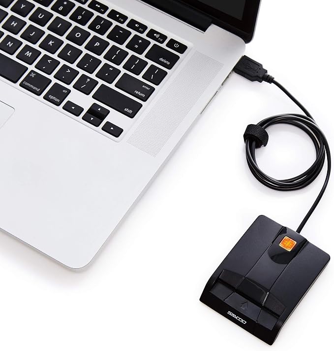 SAICOO smart Card Reader DOD Military USB Common Access CAC Card Reader, Compatible with Mac OS, Win (Horizontal Version)