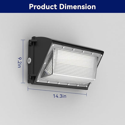 LED Wall Pack Light 120W, 18000LM 5000K Daylight, Outdoor Lighting with Dusk-to-Dawn Photocell, LED Wall Pack for Parking Lot, Warehouse, Yard, ETL Listed (120W - 4PACK)