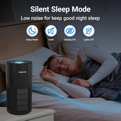 Air Purifiers for Home Large Rooms, Cobectal Air Cleaner with 3-in-1 Filter Covers up to 1650ft², Air Quality Sensor, Aroma Function & Sleep Mode, Pet Air Purifier, Black