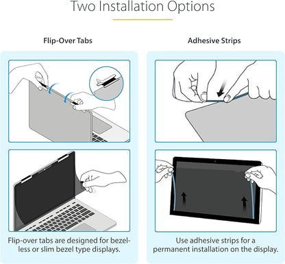 StarTech.com 13.5-inch 3:2 Flip-Over Privacy Screen with Touch, Laptop Security Shield, Anti-Glare Blue Light Filter