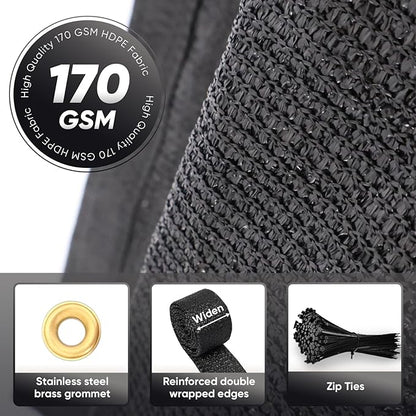 5ft x50ft Privacy Screen Fence 90% Blockage Heavy Duty Protective Covering Mesh Fencing for Outdoor Patio Pool Balcony Black